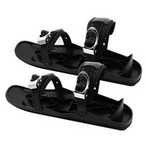 스노우 웨이크 보드 데크 세트 새로운 미니 스키 스케이트 성인 눈 짧은 스키 야외 여행 snowblades 조절 가능한 스테인레스 스틸 스키 신발, 검은색