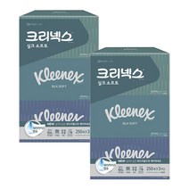 크리넥스 실크소프트 미용티슈 천연펄프 2겹 250매, 3개입, 2개