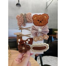 킴제이 귀여운 곰돌이 머리핀 머리핀세트 8종 한묶음 포인트 앞머리핀 옆머리핀