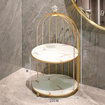 미리미터 북유럽 대리석 화장품 향수 정리대 진열대 트레이 화장대 정리, 2단-화이트