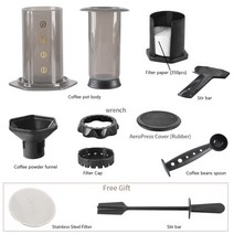 커피 프레스 에스프레소 메이커 휴대용 카페 프렌치 필터 종이 키트 바 신제품, 4.Aeropress and Wrench