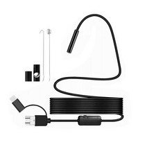 배관 내시경 카메라 하수도 산업용 모바일 C타입 유연한 스네이크 USB C 자동차 보어스코프 안드로이드 폰용 7mm, [03] 2m, [06] 1 sets hard cable
