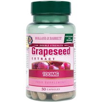영국 홀랜드앤바렛 Holland & Barrett 더블스트렝스 그레이프 씨드 추출물 100mg 50캡슐, 1팩
