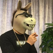 동물 가면 마스크 고릴라 녹색 물고기 남자 신 성가신 개 재미 있은 머리 커버 인터넷 연예인 말 소품, 08 Donkey
