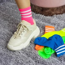 슈프림 형광 포인트룩 삼선 스트릿양말 9종