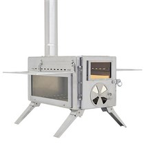 목재 스토브 뷰 글라스 포함 캠핑 우드 쉼터 사냥 야외 요리 및 난방용 7개의 스테인리스 스틸 단열 굴뚝이 있는 휴대용 스토브 (304 스틸)