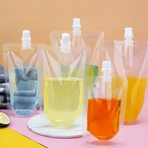 비닐백 음료 보관 스 파우 트 치 200ml DD-10290 치어팩 스탠딩지퍼백 투명 캡 스파우트 음료 생과일, 단품