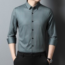 긴팔 셔츠 남성의류 체크남방 슬림 스타일리쉬 시티 스퀘어넥 청년 P80