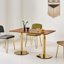 Sunshine 모던 골드프레임 테이블 탁자 식탁 W1200 D750 H720, 오크