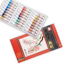 길상 각안채 동양화 물감 세트 12색 24색 한국화