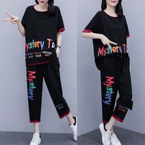 미르마루 레파 트레이닝복세트 여름 운동복 상하의 츄리닝 티셔츠 바지 여자 빅사이즈여성의류