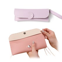 민화샵 코튼캔디 가죽 DIY 소프트 필통 만들기 세트, 블루