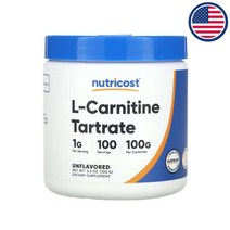 뉴트리코스트 L카르니틴 타르트레이트 1000mg 분말 무맛 파우더 100g, 1개