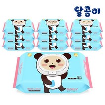 달곰이 달곰이 저자극 아기물티슈 데일리 캡형 80매 10팩, 데일리 플레인 캡형10팩