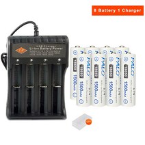 전동킥보드 배터리 PALO 18650 충전식 리튬 이온 3.7V 1500mAh 손전등 토치 전기 팬 충전기, [06] 8 battery 1 charger