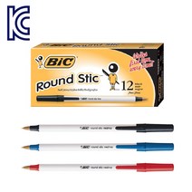 BIC볼펜 검정 12개 세트, FREE, 레드