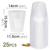 종자 스타터 투명 식물 보육 냄비 배수 구멍이 플라스틱 화분 씨앗 시작 성장 가방 꽃, 14x15.5x11.5cmx25pcs