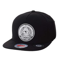 WITHMOONS Snapback Hat Illuminati Patch Hip Hop Baseball Cap AL2344, Black