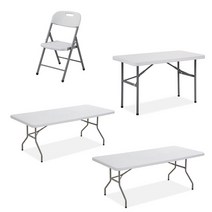 야외 캠핑 테이블 행사테이블 고정식 접이식 브로몰딩, 브로몰딩테이블 1500-고정식/화이트