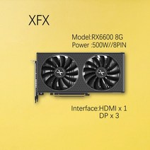 XFX AMD Radeon RX 6600 8G 6600XT 6700XT 12G RX6800 6800XT RX6900XT VII BC160 그래픽 카드 GPU, [01] RX6600 8G