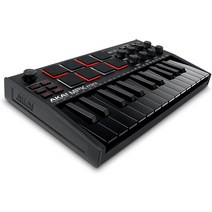 AKAI 프로페셔널 MPK 미니 MK3 | 25키 USB MIDI 키보드 컨트롤러 8개의 백라이트 드럼 패드 8개의 손잡이, 01 Black