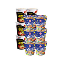 오뚜기진라면순한맛용기65g 6개 + 컵)농심튀김우동소 6개, 1세트