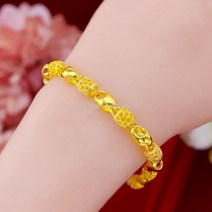 WARM 베트남 사금 여성 24K 순 골드 액세서리 999오래 되다 색상이변하지않음 라이크 태국 자여자 팔찌