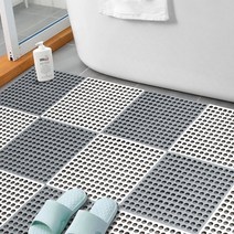 퍼즐식 다용도 미끄럼 방지 욕실 매트, 화이트, 1개
