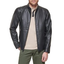 Dockers 남성용 딜런 인조 가죽 레이서 재킷 블랙.
