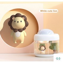 고양이가습기 에어레스트 아로마오일 탁상용 무드등 원룸 강아지 차량 책상용 USB, White Lion