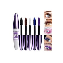 발렌타인 데이 여성 5D 실크 섬유 마스카라 2023 컬러 두꺼운 컬리 걸스 부드럽게 지속 속눈썹 메이크업 6ml, [01] 1PC 마스카라, [01] ㅏ