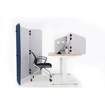 생활소음 차단! 이동식 접이식 가능 소리먹는 사무실 독서실 흡음 파티션, 딥&라이트블루, S+L세트