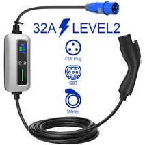 전기차 급속 충전기 32A GBT EV 레벨 2 가능 차량용 CEE 플매트 카펫 러그 5M 케이블 포함 지연 충전 전력 절약, [01] 32A GBT 5M cable