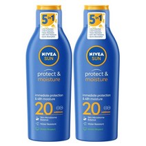 NIVEA SUN 보호&모이스처 선로션SPF20 보습선크림 자외선차단제 방수선크림 휴가철필수템 200ml 2개