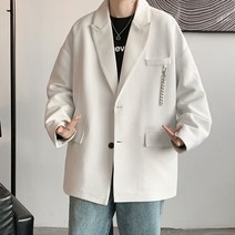 와플 블레이저 남성 루즈한 한국 스타일 트렌드 올 매치 봄 가을 수트