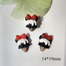 레진아트 재료 세트 만들기 50 개/대 귀여운 유니콘 선인장 플랫 백 평면 수지 활 재료 DIY 예술 공예 스티커 액세서리 혼합 홈 장식, 02 Red Bow