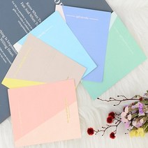 행사 답례 카드 축하 메세지 편지지 봉투 세트 기념일 생일 편지 친구 연인 선물 동봉 쪽지 어버이날 스승의날 감사 엽서 명절 인사 파티 초대장 칼라 메모지, 색상, 파랑색