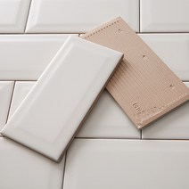 도기질 직사각 주방 욕실 타일 면취 무광 화이트 75x150