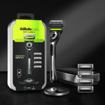 신제품 질레트랩스 딥 클렌징 바 틴케이스 세트 면도기 + 면도날 5입 케이스 스탠드, 딥클렌징바 틴케이스(기1+날5) G