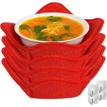핫볼홀더 전자레인지 안전 볼홀더 냄비홀더 수프볼 코지 전자레인지용 그릇 다용도 핫푸드용 그릇홀더 접시, Red