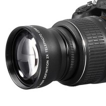 캠코더렌즈 카메라렌즈 52mm 2 배 확대 카메라 렌즈 방수 HD 망원 변환기 마운트 캠코더용, 한개옵션0