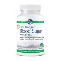 노르딕내츄럴스 프로오메가 블러드 슈가 1000mg 글루텐 프리 소프트 젤, 60개입, 1개