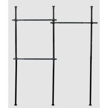 버츄나인 일반형 기둥식 철제 3단 행거, 블랙