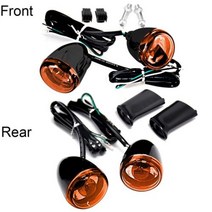 Harley Davidson 호환 할리 호환 20042022 Sportster 883 1200 모델용 광택 블랙 전면 후면 총알 방향 지시등, Orange