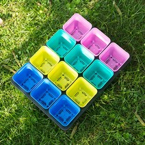 사각모종트레이 + 화분12개 세트 포트 식물 다육이, 주황