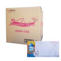 협진 미소 각티슈 280매 *24개 미용티슈 업소용티슈 대용량티슈, 24개