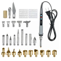 나무 우드 버닝 키트 도구 온도 조절 납땜 인두 버닝기 버닝툴 버닝펜, 디지털 인두 조각 세트 15(파우치X)