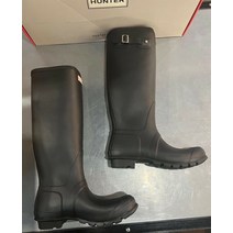 헌터 레인부츠 HUNTER WOMENS ORIGINAL TALL BLACK RAIN BOOTS NIB SIZE US 10