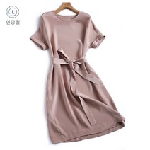 [연당월]트랜드신상 미디엄 롱 프리미엄 초산 구호원피스새틴 나이 빼기 허리 조임 부드러운 안개 원피스