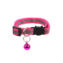 벨 조정 가능한 안전과 고양이 고리 용품 반사 애완 동물 목걸이 새끼 버클 가죽 끈 도구, [07] Rose Red